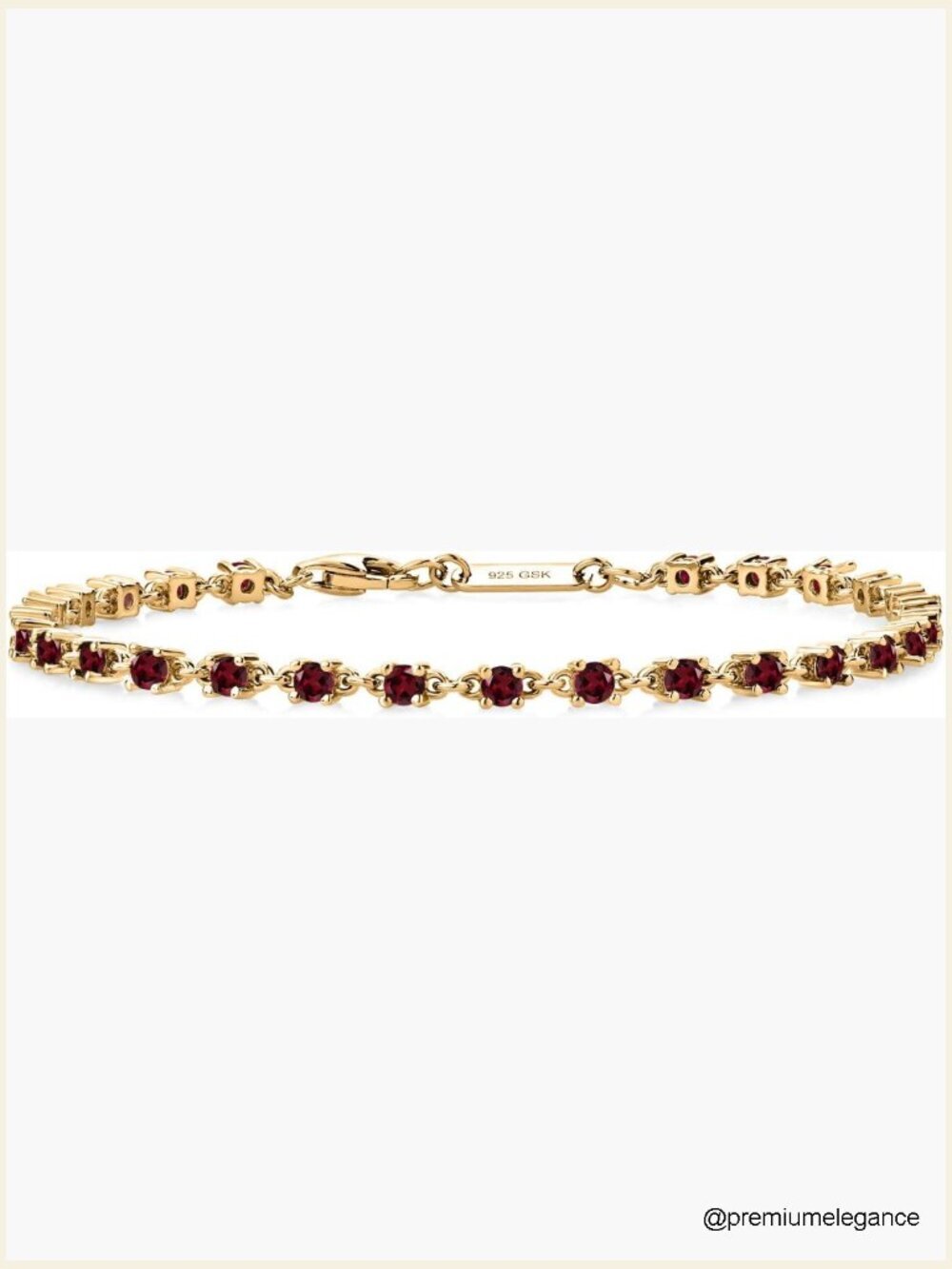 Red Garnet Tennis Bracelet - 925 Sterling Silver Birthstone